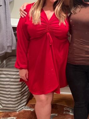 Boohoo Vibrant Red Skater Dress